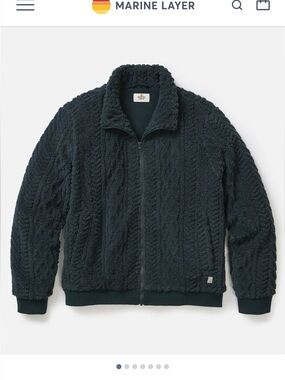 Marine Layer Jacquard Sherpa Full Zip Jacket